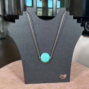 💎3 for $25 Necklace Bundle – Gold-Tone Turquoise Semi-Circle Pendant Necklace